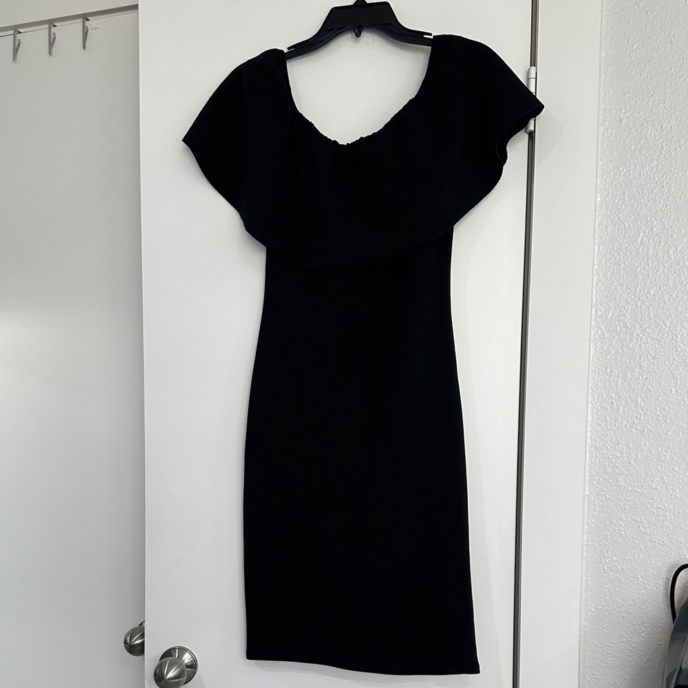 Almost Famous Black Ruffle Midi Dress